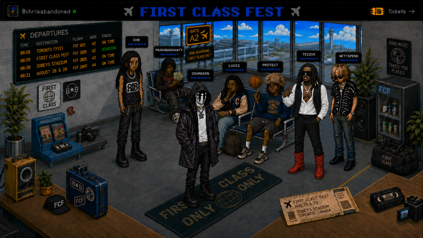 First Class Fest airport terminal